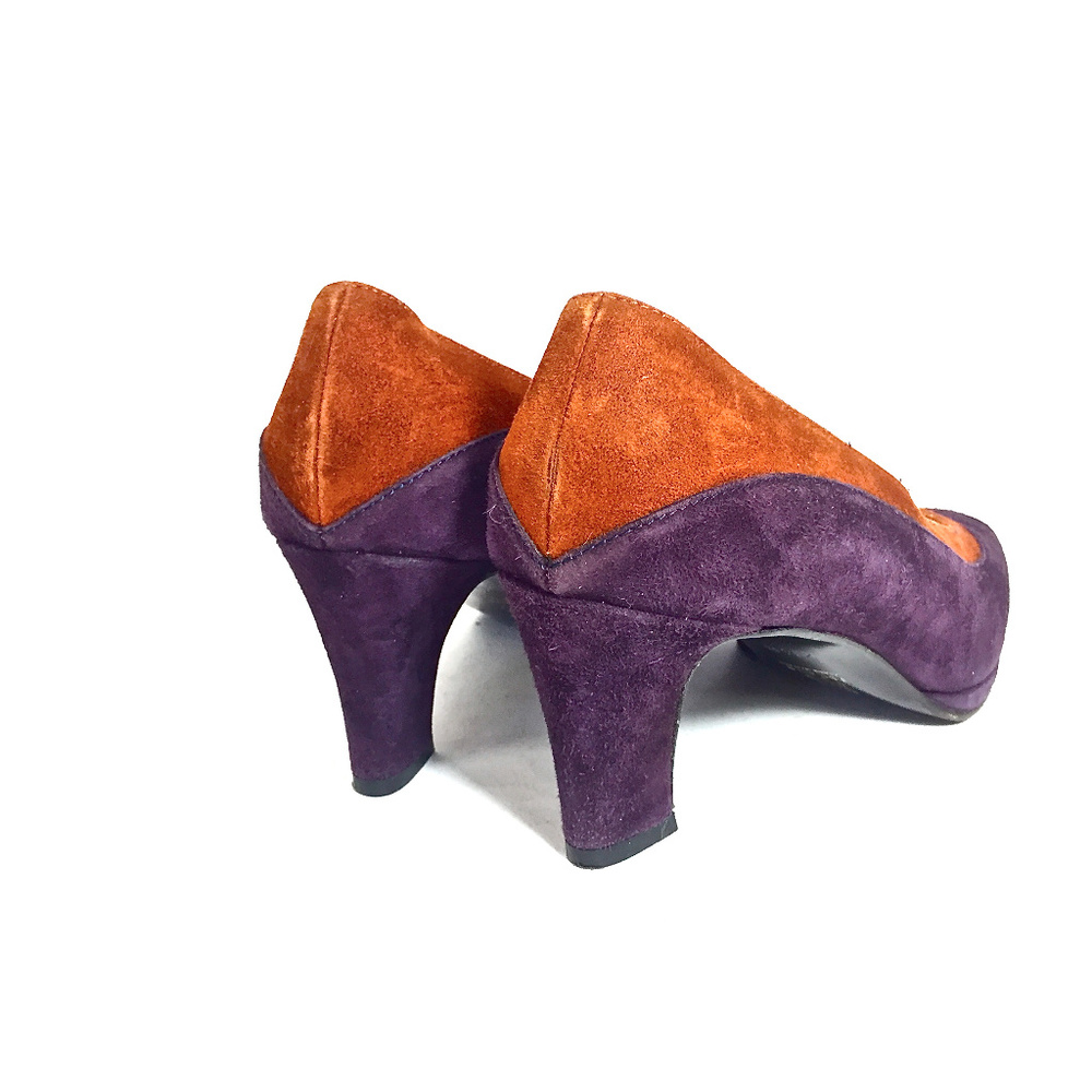 🧡VTG Escada Purple/Orange Suede Pumps Sz 7.5 🧡 - Picture 7 of 8